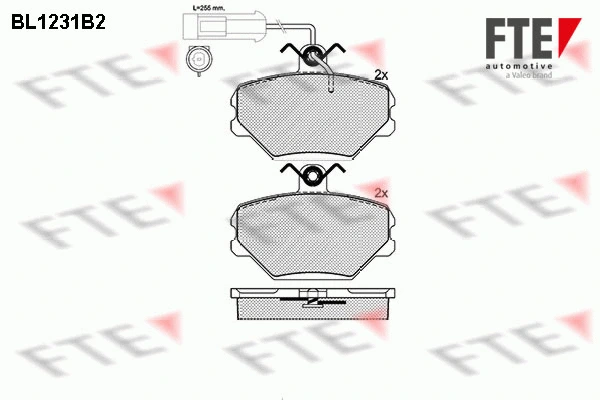 BL1231B2 FTE Комплект тормозных колодок, дисковый тормоз (фото 1)