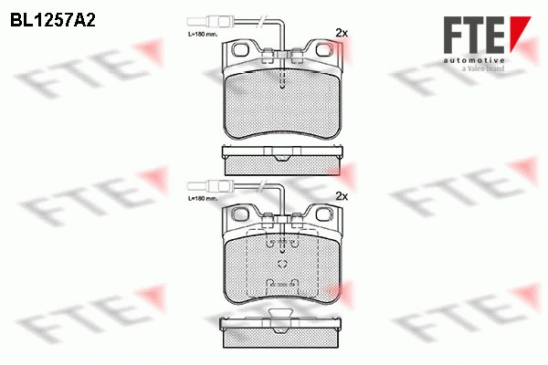 BL1257A2 FTE Комплект тормозных колодок, дисковый тормоз (фото 1)