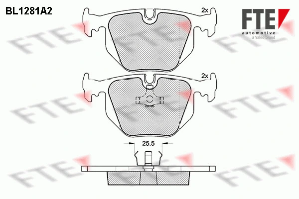BL1281A2 FTE Комплект тормозных колодок, дисковый тормоз (фото 1)