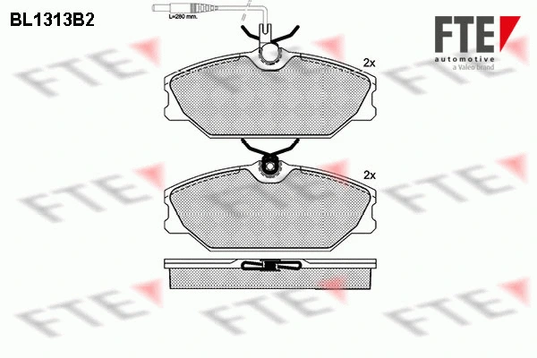 BL1313B2 FTE Комплект тормозных колодок, дисковый тормоз (фото 1)