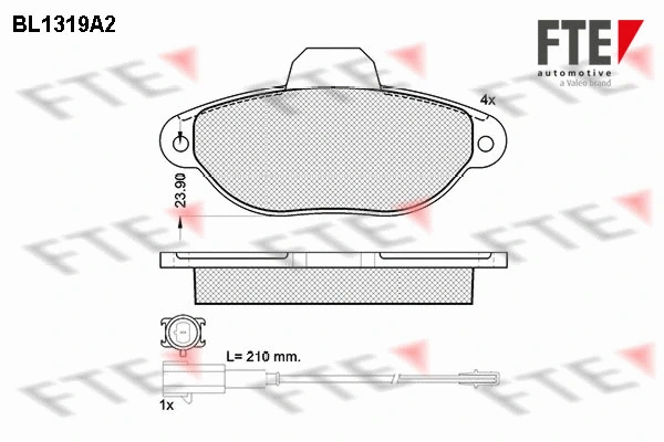 BL1319A2 FTE Комплект тормозных колодок, дисковый тормоз (фото 1)