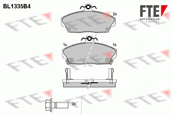 BL1335B4 FTE Комплект тормозных колодок, дисковый тормоз (фото 1)