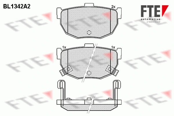 BL1342A2 FTE Комплект тормозных колодок, дисковый тормоз (фото 1)