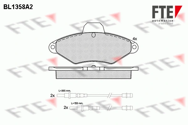 BL1358A2 FTE Комплект тормозных колодок, дисковый тормоз (фото 1)
