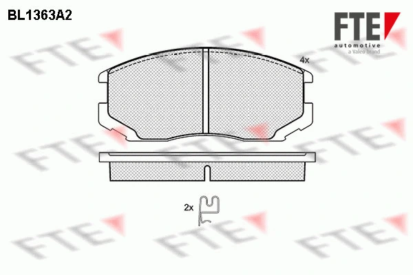 BL1363A2 FTE Комплект тормозных колодок, дисковый тормоз (фото 1)