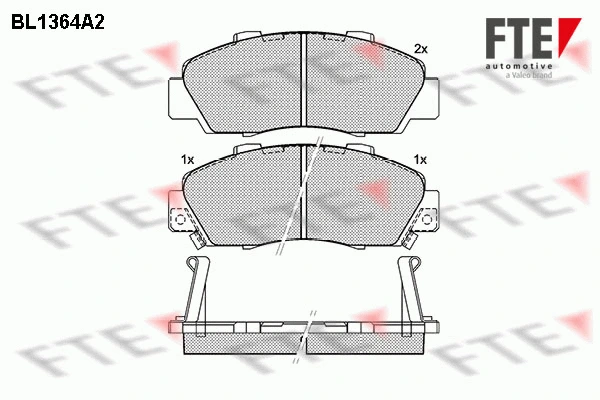 BL1364A2 FTE Комплект тормозных колодок, дисковый тормоз (фото 1)