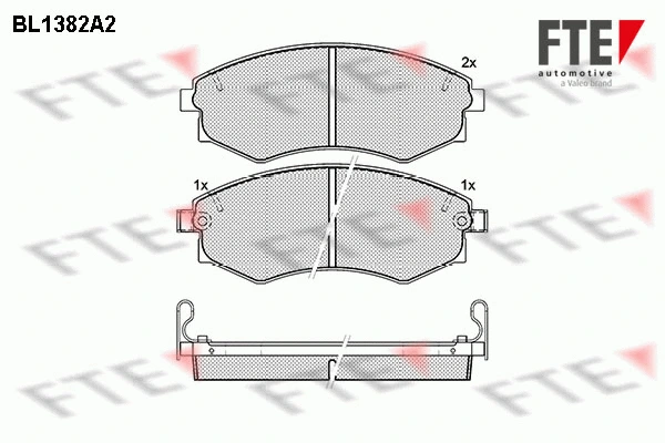 BL1382A2 FTE Комплект тормозных колодок, дисковый тормоз (фото 1)