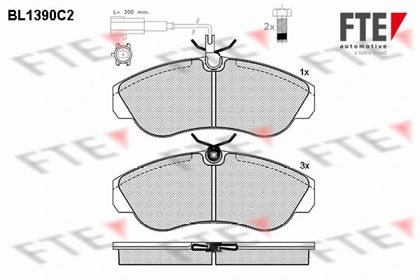 BL1390C2 FTE Комплект тормозных колодок, дисковый тормоз (фото 1)