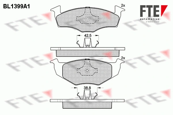 BL1399A1 FTE Комплект тормозных колодок, дисковый тормоз (фото 1)