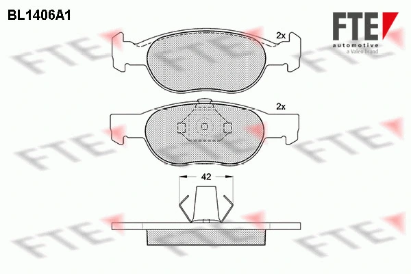 BL1406A1 FTE Комплект тормозных колодок, дисковый тормоз (фото 1)