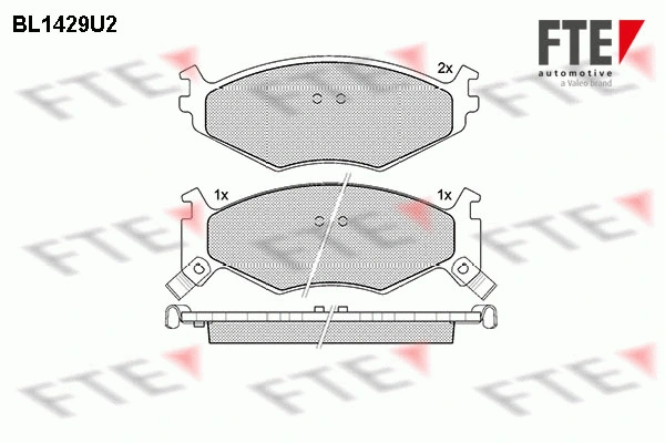 BL1429U2 FTE Комплект тормозных колодок, дисковый тормоз (фото 1)