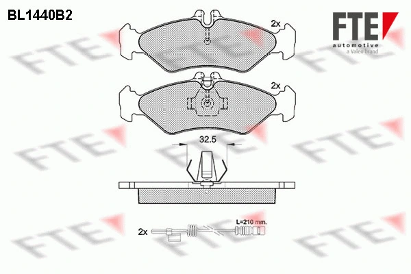 BL1440B2 FTE Комплект тормозных колодок, дисковый тормоз (фото 1)