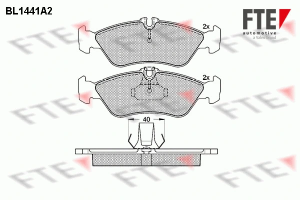 BL1441A2 FTE Комплект тормозных колодок, дисковый тормоз (фото 1)