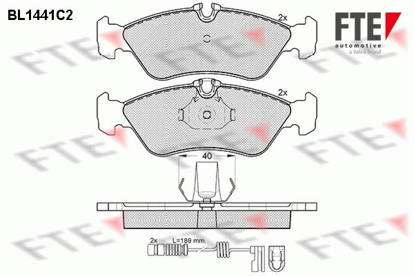 BL1441C2 FTE Комплект тормозных колодок, дисковый тормоз (фото 1)