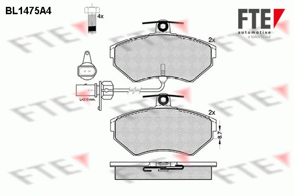 BL1475A4 FTE Комплект тормозных колодок, дисковый тормоз (фото 1)