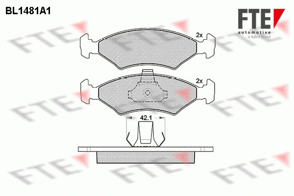 BL1481A1 FTE Комплект тормозных колодок, дисковый тормоз (фото 1)