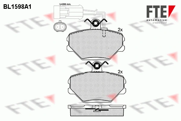BL1598A1 FTE Комплект тормозных колодок, дисковый тормоз (фото 1)