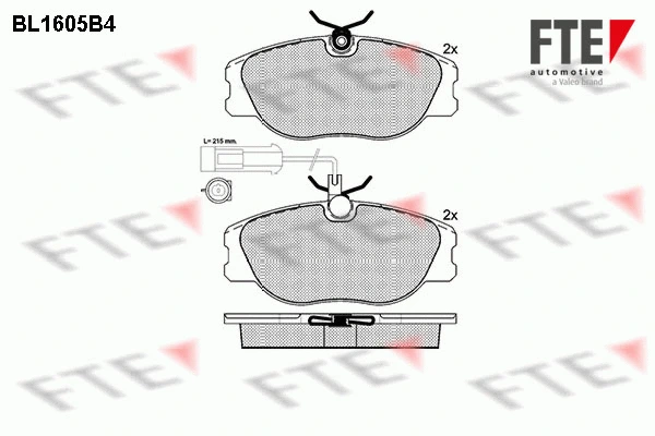 BL1605B4 FTE Комплект тормозных колодок, дисковый тормоз (фото 1)