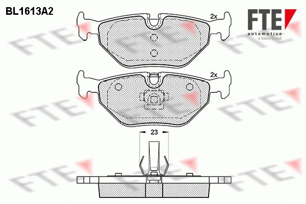 BL1613A2 FTE Комплект тормозных колодок, дисковый тормоз (фото 1)