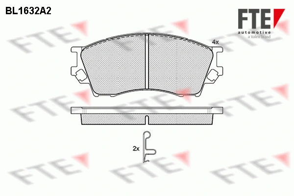 BL1632A2 FTE Комплект тормозных колодок, дисковый тормоз (фото 1)