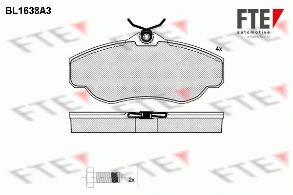 BL1638A3 FTE Комплект тормозных колодок, дисковый тормоз (фото 1)