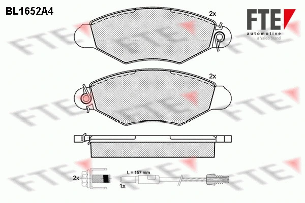 BL1652A4 FTE Комплект тормозных колодок, дисковый тормоз (фото 1)