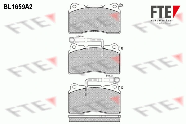 BL1659A2 FTE Комплект тормозных колодок, дисковый тормоз (фото 1)