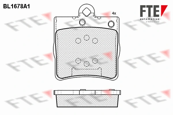 BL1678A1 FTE Комплект тормозных колодок, дисковый тормоз (фото 1)