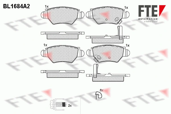 BL1684A2 FTE Комплект тормозных колодок, дисковый тормоз (фото 1)