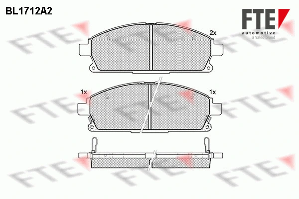 BL1712A2 FTE Комплект тормозных колодок, дисковый тормоз (фото 1)