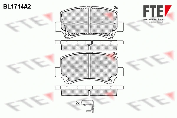 BL1714A2 FTE Комплект тормозных колодок, дисковый тормоз (фото 1)