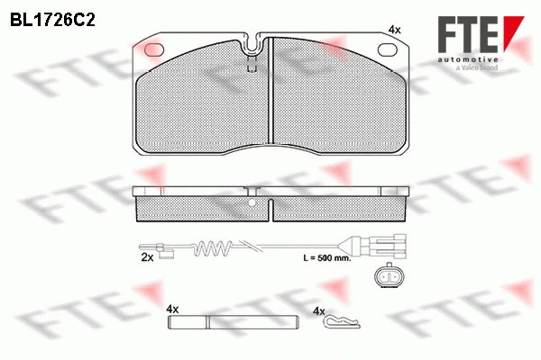 BL1726C2 FTE Комплект тормозных колодок, дисковый тормоз (фото 1)