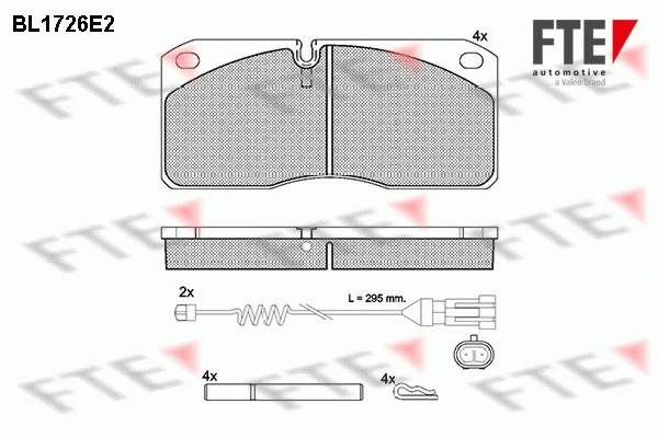 BL1726E2 FTE Комплект тормозных колодок, дисковый тормоз (фото 1)