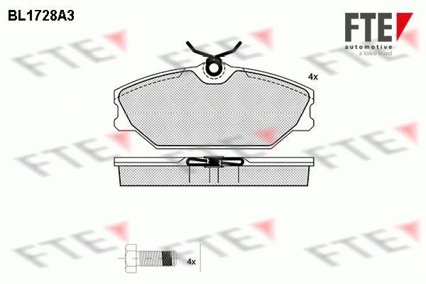BL1728A3 FTE Комплект тормозных колодок, дисковый тормоз (фото 1)
