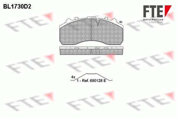 BL1730D2 FTE Комплект тормозных колодок, дисковый тормоз (фото 1)