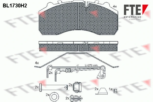 BL1730H2 FTE Комплект тормозных колодок, дисковый тормоз (фото 1)