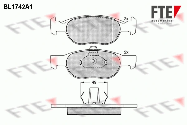 BL1742A1 FTE Комплект тормозных колодок, дисковый тормоз (фото 1)