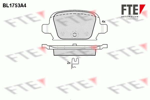 BL1753A4 FTE Комплект тормозных колодок, дисковый тормоз (фото 1)