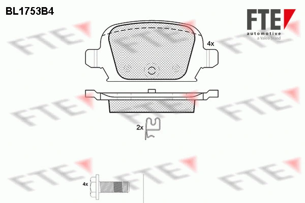 BL1753B4 FTE Комплект тормозных колодок, дисковый тормоз (фото 1)