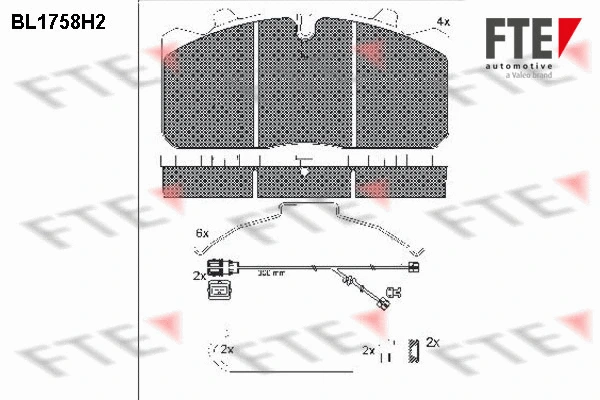 BL1758H2 FTE Комплект тормозных колодок, дисковый тормоз (фото 1)