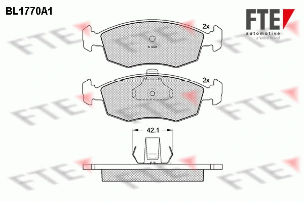 BL1770A1 FTE Комплект тормозных колодок, дисковый тормоз (фото 1)