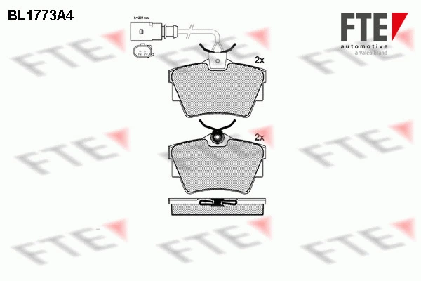BL1773A4 FTE Комплект тормозных колодок, дисковый тормоз (фото 1)