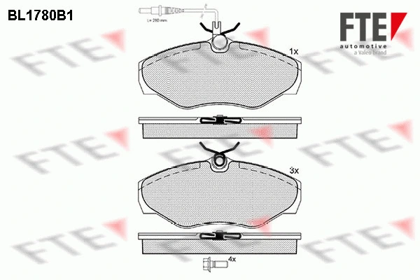 BL1780B1 FTE Комплект тормозных колодок, дисковый тормоз (фото 1)