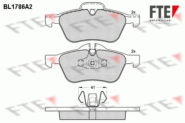 BL1786A2 FTE Комплект тормозных колодок, дисковый тормоз (фото 1)