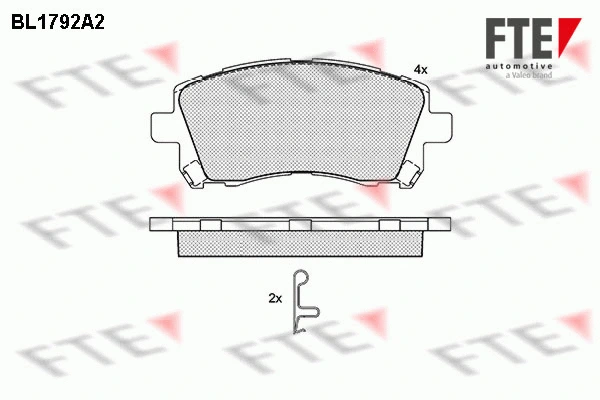 BL1792A2 FTE Комплект тормозных колодок, дисковый тормоз (фото 1)