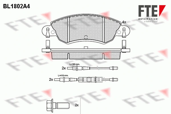 BL1802A4 FTE Комплект тормозных колодок, дисковый тормоз (фото 1)