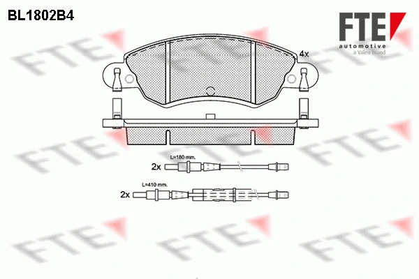 BL1802B4 FTE Комплект тормозных колодок, дисковый тормоз (фото 1)