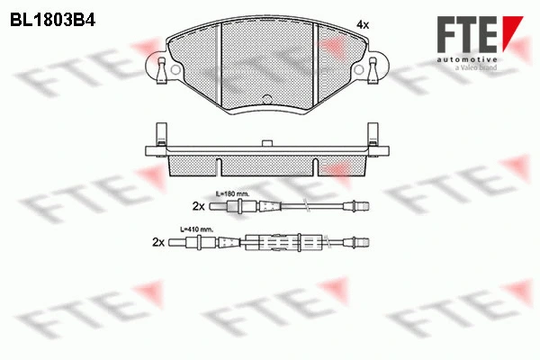BL1803B4 FTE Комплект тормозных колодок, дисковый тормоз (фото 1)
