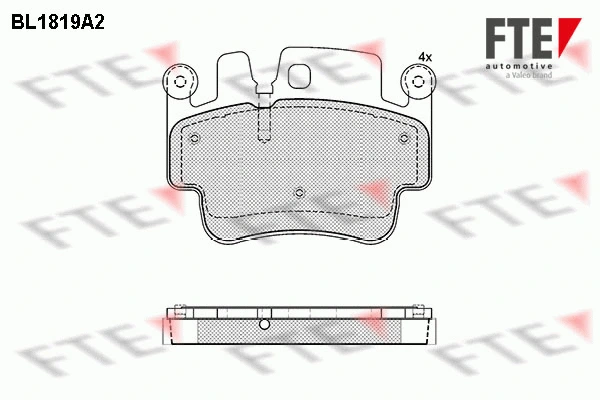 BL1819A2 FTE Комплект тормозных колодок, дисковый тормоз (фото 1)