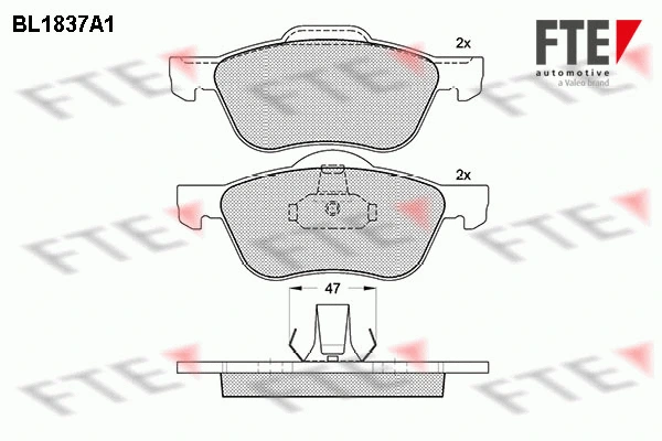 BL1837A1 FTE Комплект тормозных колодок, дисковый тормоз (фото 1)